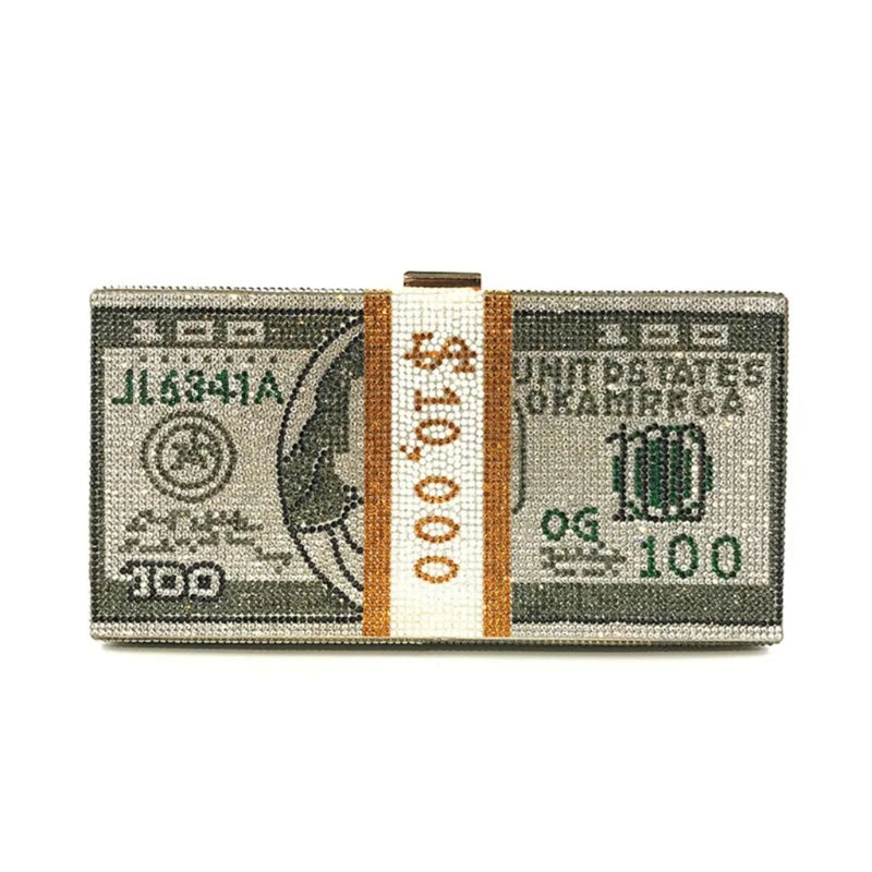 Pochette de Soirée Luxe Décor Diamants — Sac Mariage Fête Rabat Chaîne
