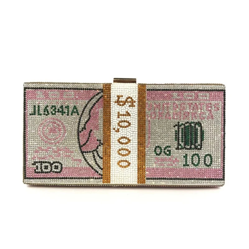 Pochette de Soirée Luxe Décor Diamants — Sac Mariage Fête Rabat Chaîne