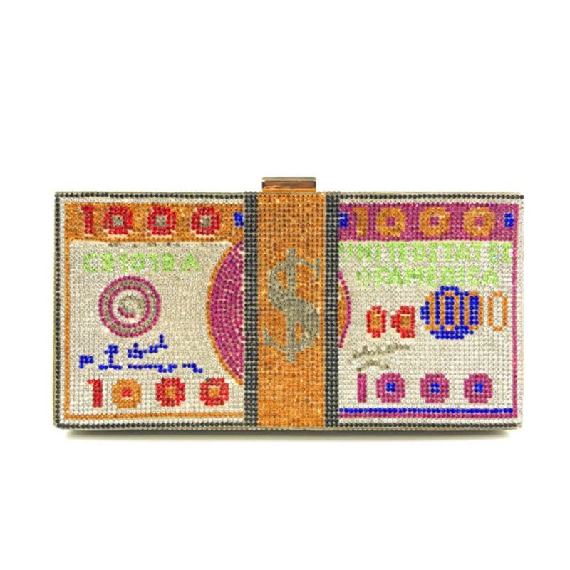 Pochette de Soirée Luxe Décor Diamants — Sac Mariage Fête Rabat Chaîne