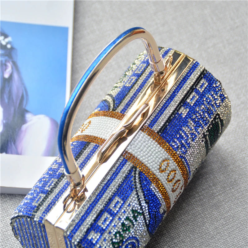 Pochette de Soirée Luxe Décor Diamants — Sac Mariage Fête Rabat Chaîne