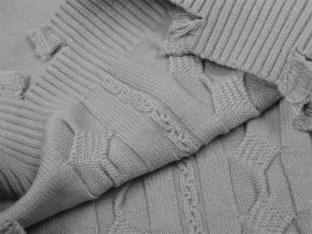 Pull Harajuku Y2K — Faux Deux Pièces, Effet Déchiré, Color Block | HANGJIA