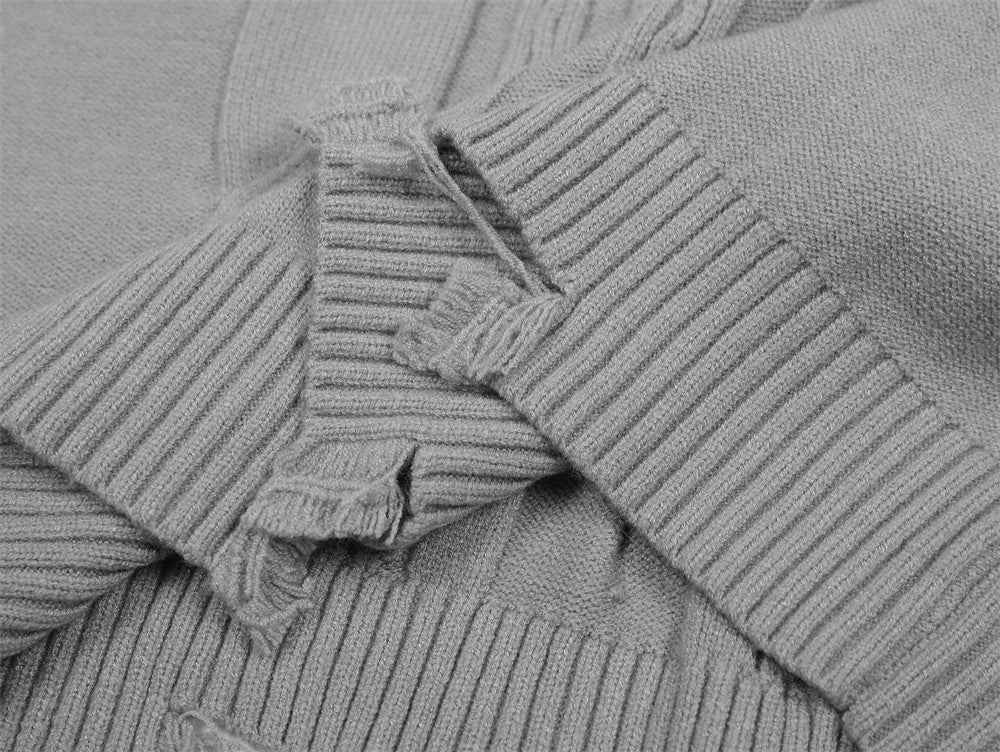 Pull Harajuku Y2K — Faux Deux Pièces, Effet Déchiré, Color Block | HANGJIA