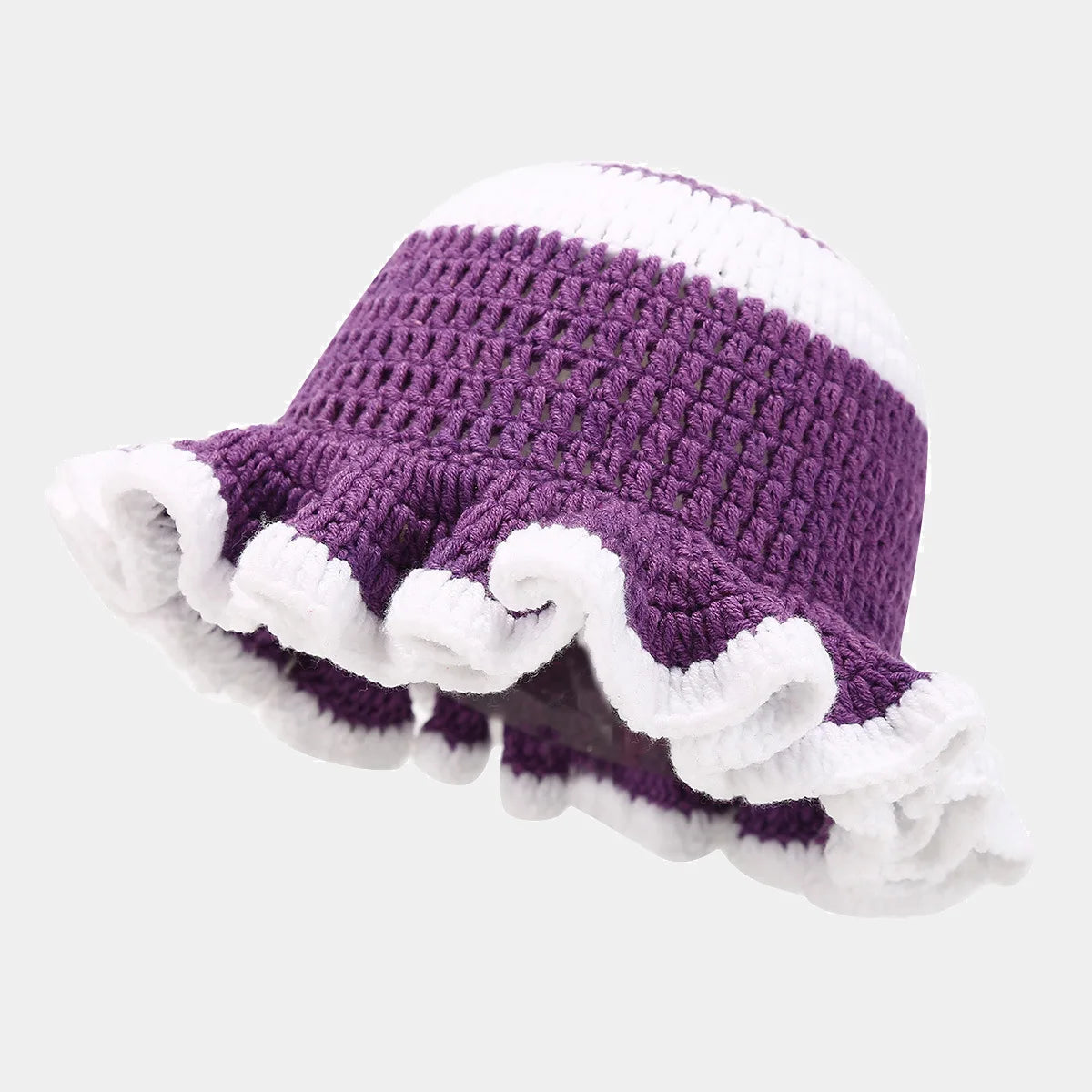 Bob Tricoté Crochet Main — Volants Colorés Tendance Chaud Luxe Artisanal Femme Hiver | CALURIRI