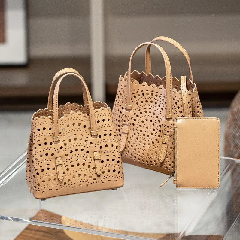 Sac Fourre-Tout Femme Style Niche Rétro – Cuir Véritable Grande Capacité