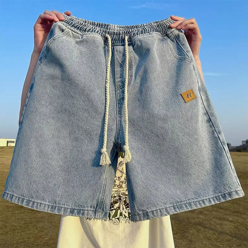 Short Jean Ample Jambe Large Décontracté Sport — Longueur Genou Été Homme 3 Coloris