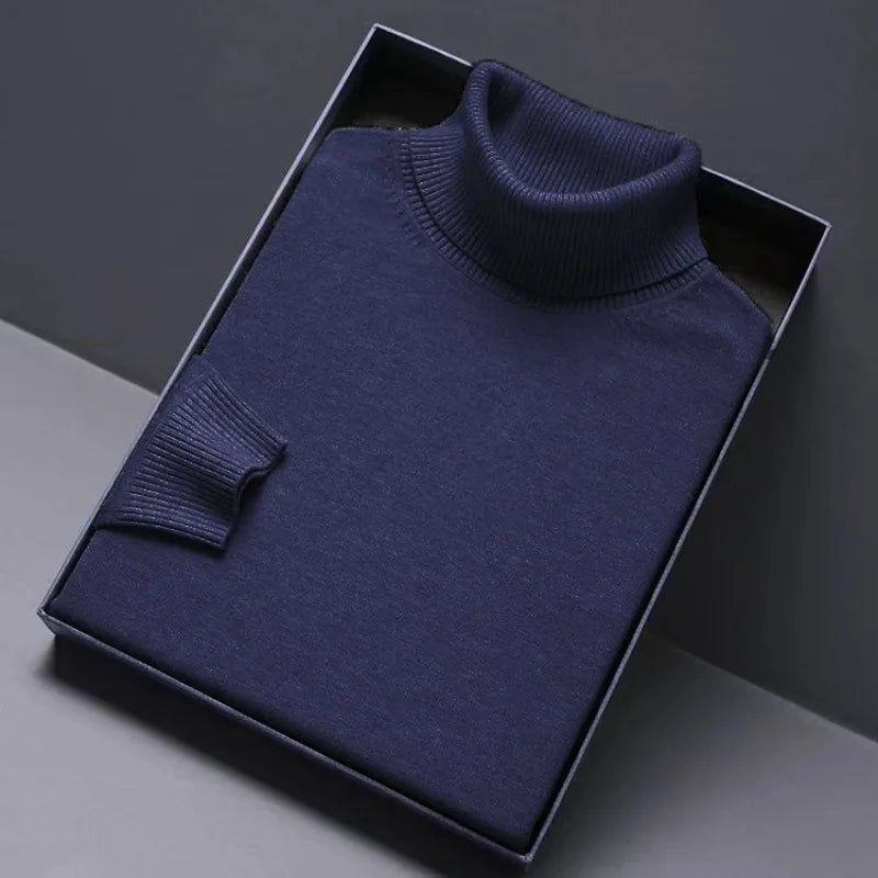 Pull Col Roulé Homme Luxe — Coupe Longue Couleur Unie Chaud Streetwear Minimaliste | ANIMAL GAME
