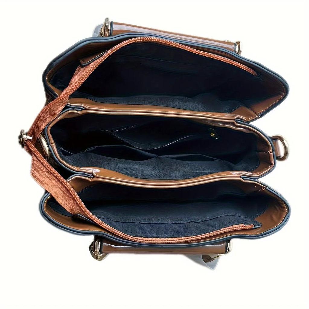 Sac Bandoulière Crocodile Rétro Style Motard — Grande Capacité Luxe Femme