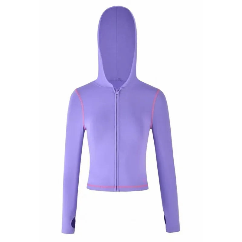 Ensemble veste courte à capuche zippée et pantalon, coupe slim, imprimé lettres, design à fils apparents, GIA