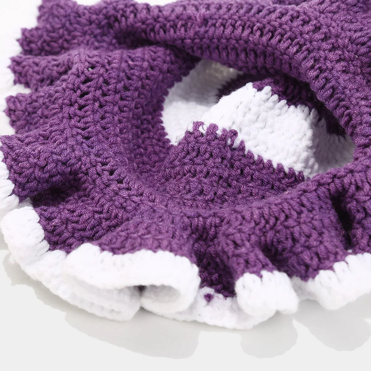 Bob Tricoté Crochet Main — Volants Colorés Tendance Chaud Luxe Artisanal Femme Hiver | CALURIRI