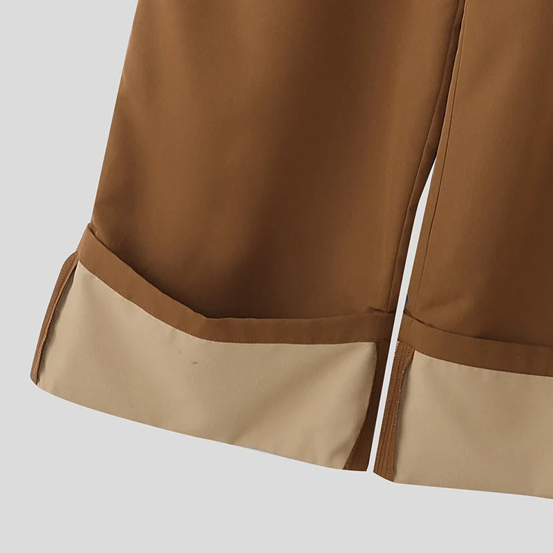 Pantalon Jogger Patchwork Streetwear — Taille Élastique, Coupe Ample à Lacets | INCERUN 2026