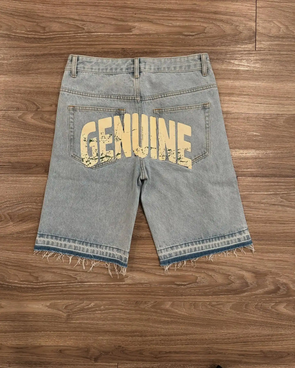 Short Denim Y2K Gothique – Broderie Croix Diamant & Strass Streetwear Hip-Hop | Unisexe