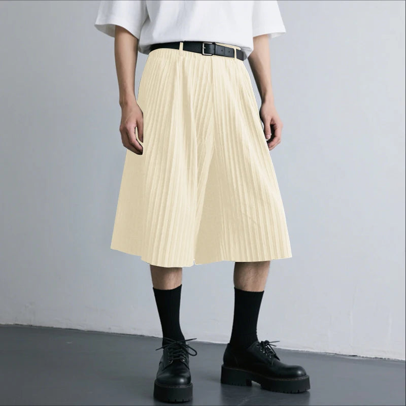 Short Jogger Couleur Unie — Taille Élastique, Jambe Large, Streetwear Ample | INCERUN 2025