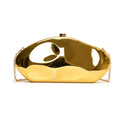 Pochette Coquillage Acrylique — Sac de Soirée Sculpté Or & Argent