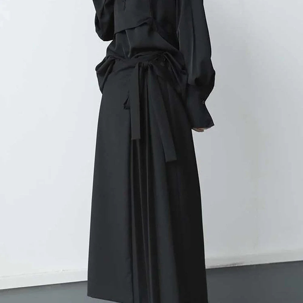 Pantalon Plissé Double Couche — Jambes Larges, Taille Haute, Coupe Droite Unisexe | CEENIU