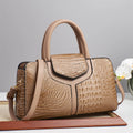 Sac Carré Motif Crocodile Grande Capacité — Tote Minimaliste Urbain PU Luxe