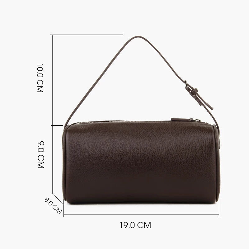 Mini Sac Tonneau Femme en Cuir de Veau Grainé – Bandoulière Luxe