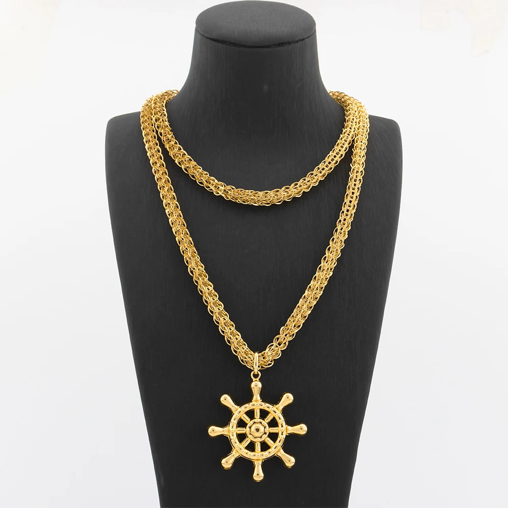 Collier Pendentif Carte d'Afrique – Plaqué Or 18K – Chaîne 100 cm – Mixte
