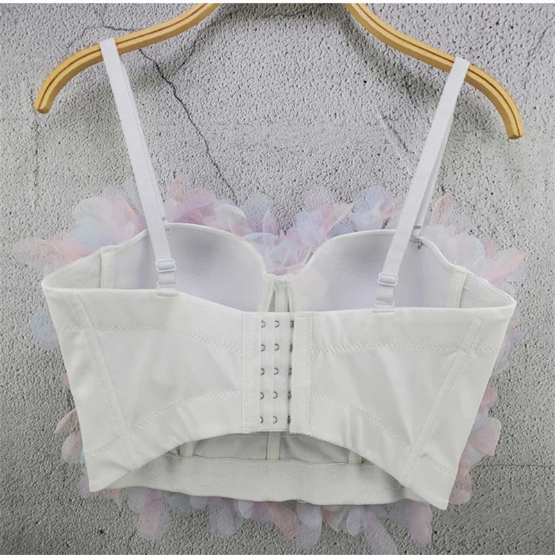 Top Corset Court Sexy Y2K Club Décor Perles — Camisole Shaper Été Visivane