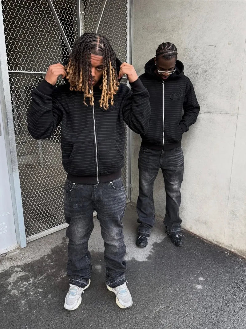 Jean Slim Fit Y2K Vintage Frangé Micro Évasé Harajuku Hip Hop — Unisexe Gothique BiggOrange