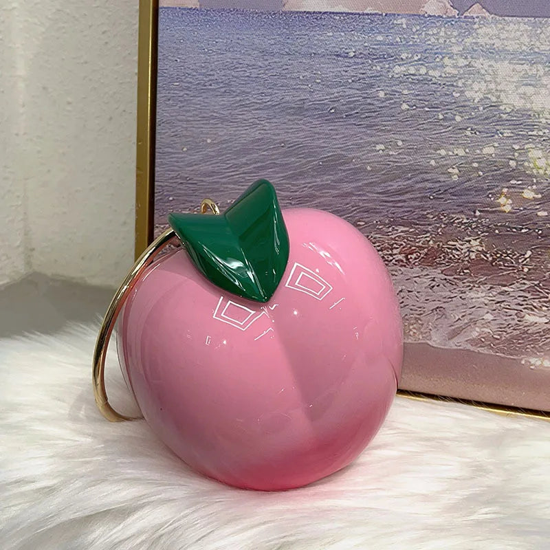 Minaudière Forme Pêche Kawaii — Sac à Bandoulière Mignon Acrylique 7 Coloris