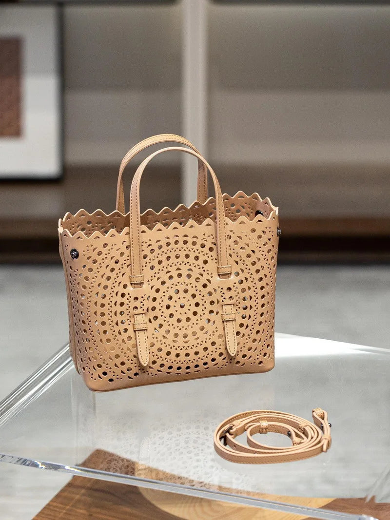 Sac Fourre-Tout Femme Style Niche Rétro – Cuir Véritable Grande Capacité