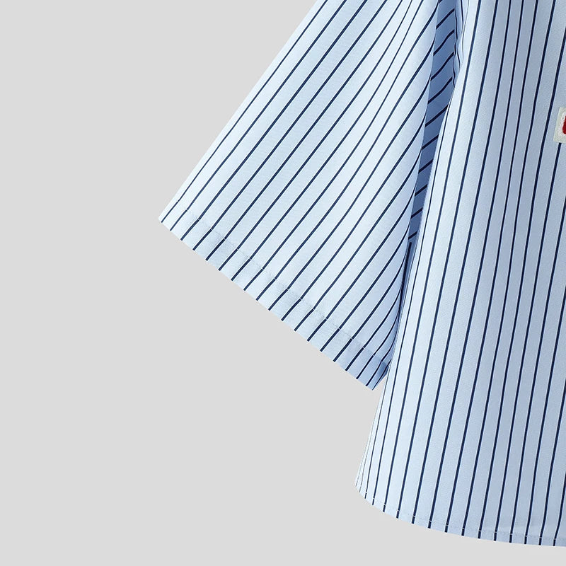 Chemise Rayée Patchwork Color-Block INCERUN — Manches Courtes Ample Streetwear 3 Coloris