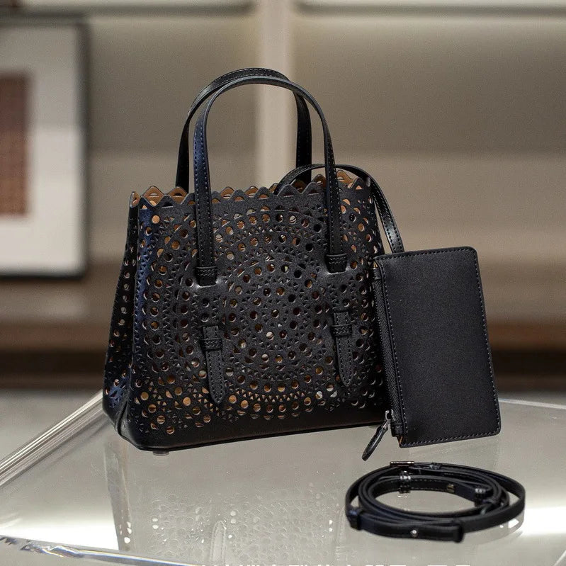 Sac Fourre-Tout Femme Style Niche Rétro – Cuir Véritable Grande Capacité