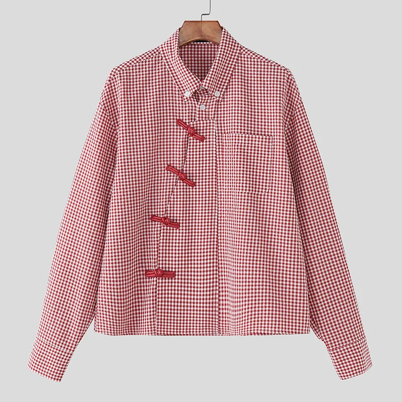 Chemise à Carreaux Homme — Coupe Ample, Coton-Polyester | INCERUN