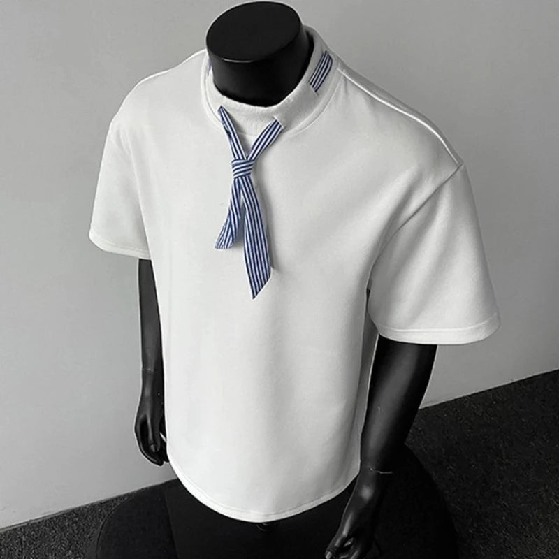 T-Shirt Col Rond Manches Courtes — Style Marin Premium, Collection Été Urbaine Couple