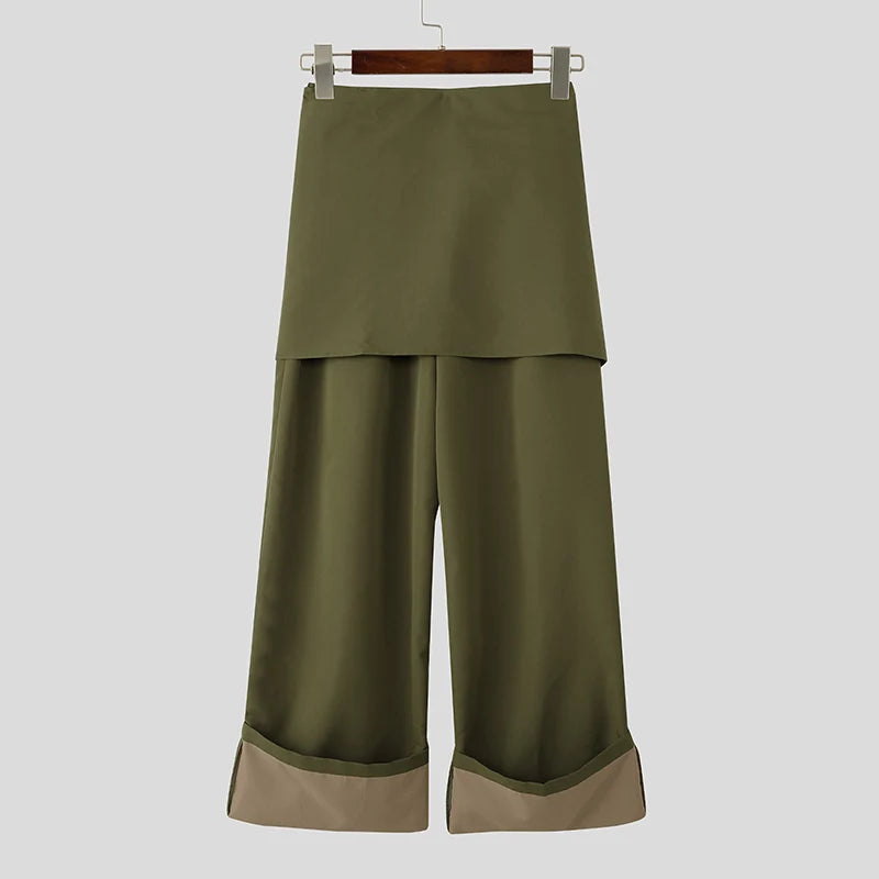 Pantalon Jogger Patchwork Streetwear — Taille Élastique, Coupe Ample à Lacets | INCERUN 2026