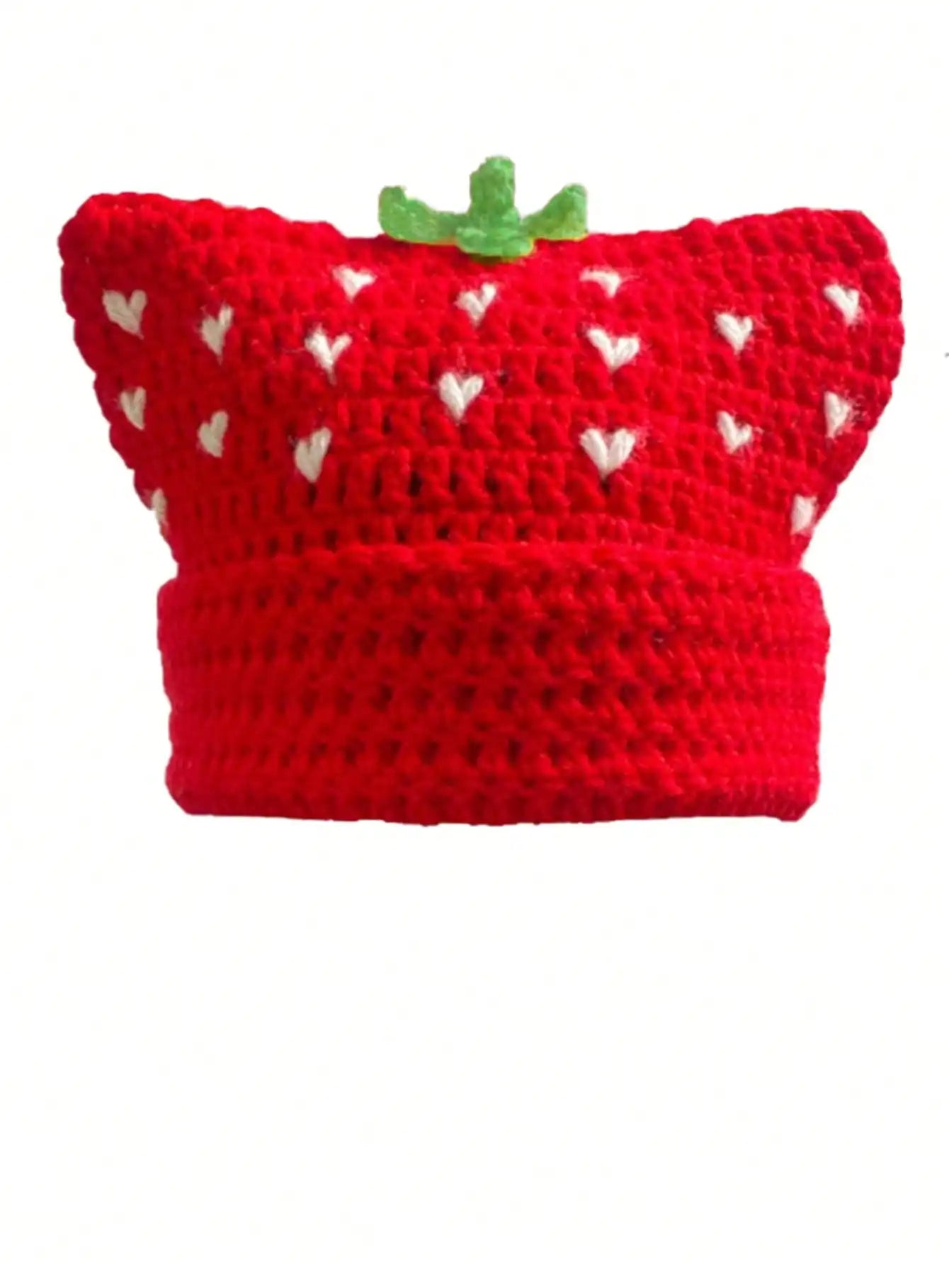 Chapeau Pêcheur Fraise Crocheté à la Main – Bob Kawaii à Volants Style Bohème | Femme