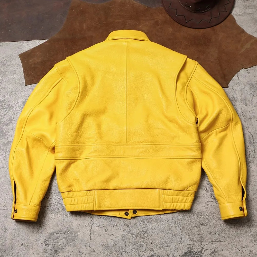 Veste Courte Simili Cuir Homme — Col Rabattu, Fermeture Éclair, Style Luxe | Mauroicardi 2025