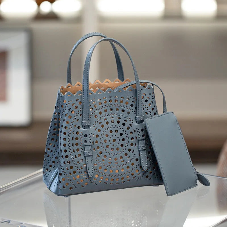 Sac Fourre-Tout Femme Style Niche Rétro – Cuir Véritable Grande Capacité