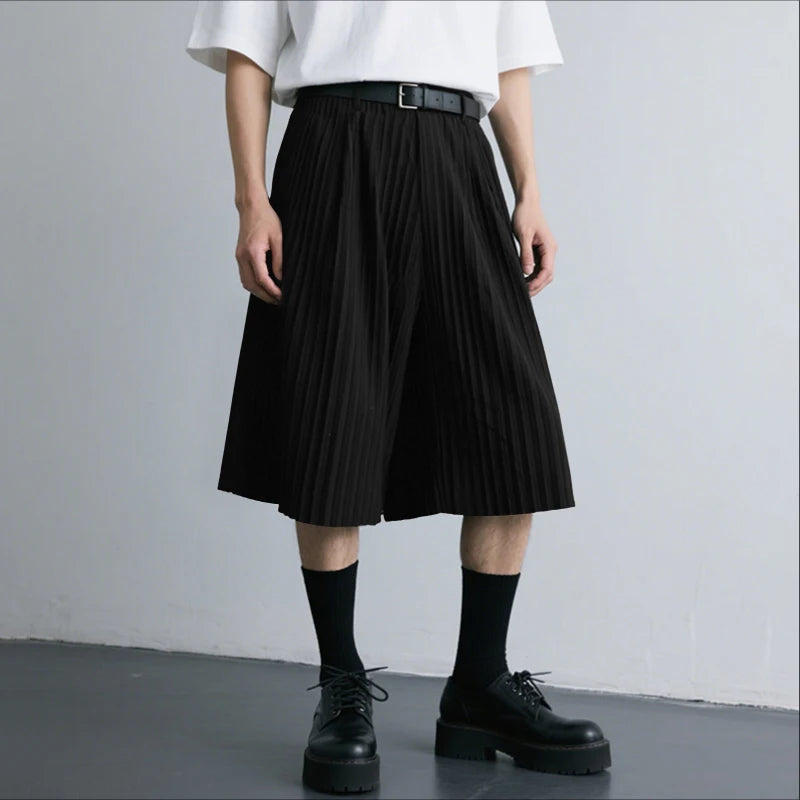 Short Jogger Couleur Unie — Taille Élastique, Jambe Large, Streetwear Ample | INCERUN 2025