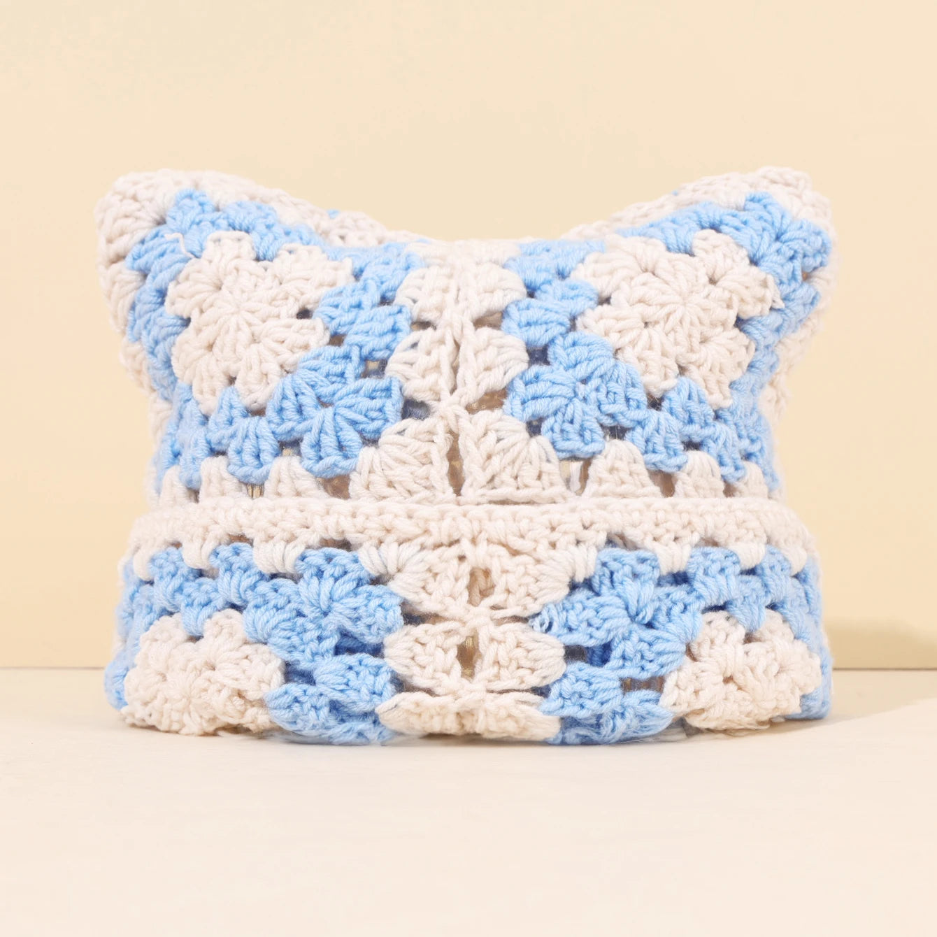 Bonnet Oreilles de Chat Crocheté à la Main – Tricot Chaud Unisexe | Automne Hiver