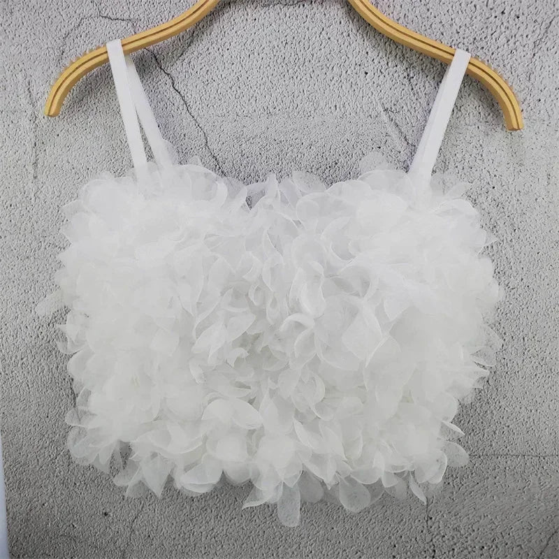 Top Corset Court Sexy Y2K Club Décor Perles — Camisole Shaper Été Visivane