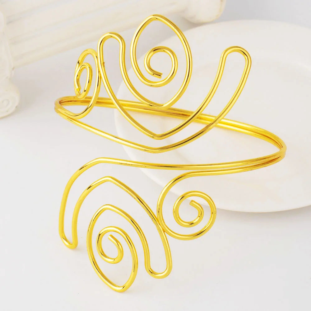 Brassard Couronne Doré – Bijou de Bras Style Africain & Bohème