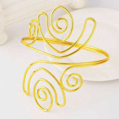 Brassard Couronne Doré – Bijou de Bras Style Africain & Bohème