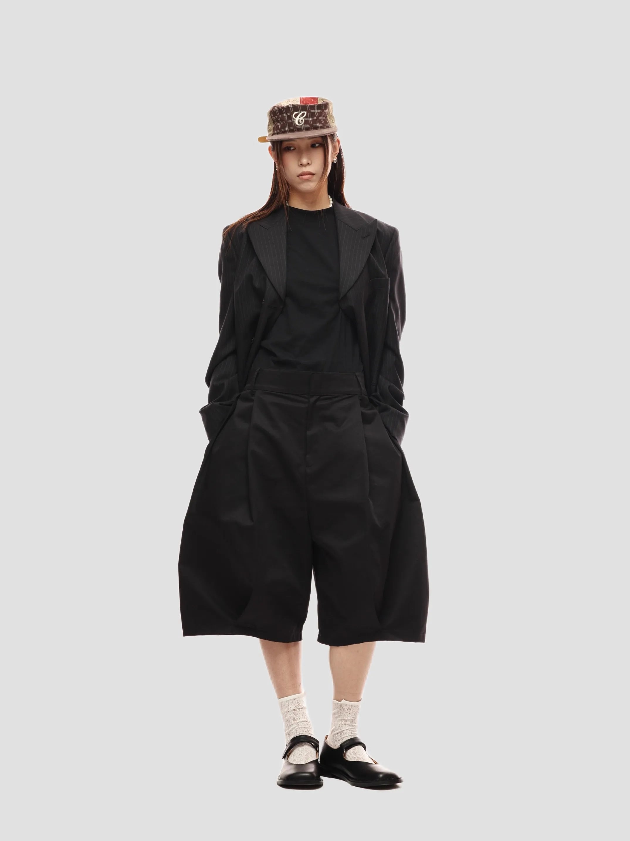 Short Baggy Kaki Luxe — Jambes Larges, Taille Élastique, Style Designer | Mauroicardi