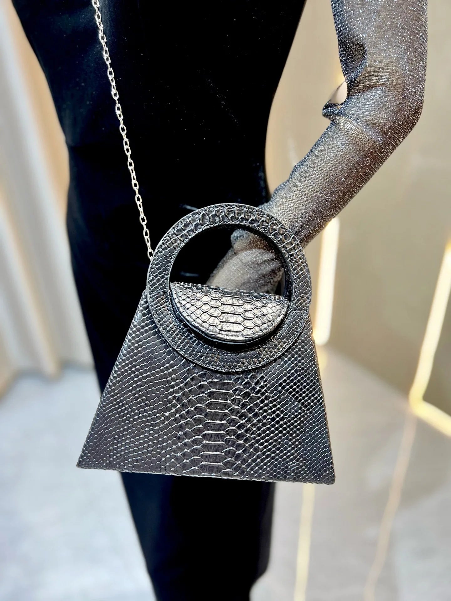 Sac à Main Carré Urbain Chic — Bandoulière PU Fermeture Magnétique