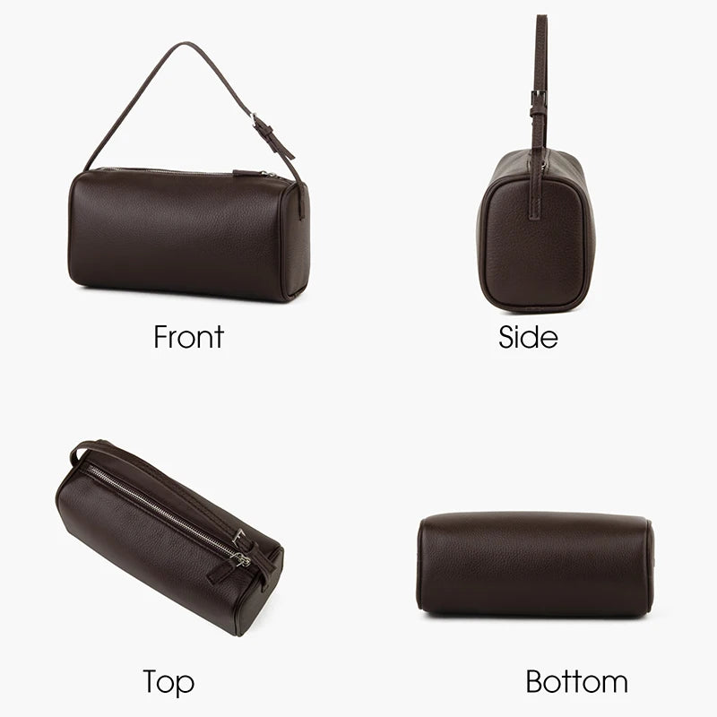 Mini Sac Tonneau Femme en Cuir de Veau Grainé – Bandoulière Luxe