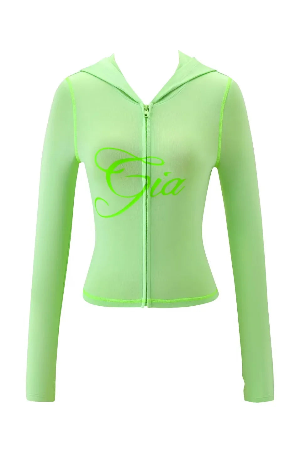 Ensemble veste courte à capuche zippée et pantalon, coupe slim, imprimé lettres, design à fils apparents, GIA