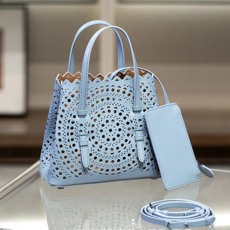 Sac Fourre-Tout Femme Style Niche Rétro – Cuir Véritable Grande Capacité