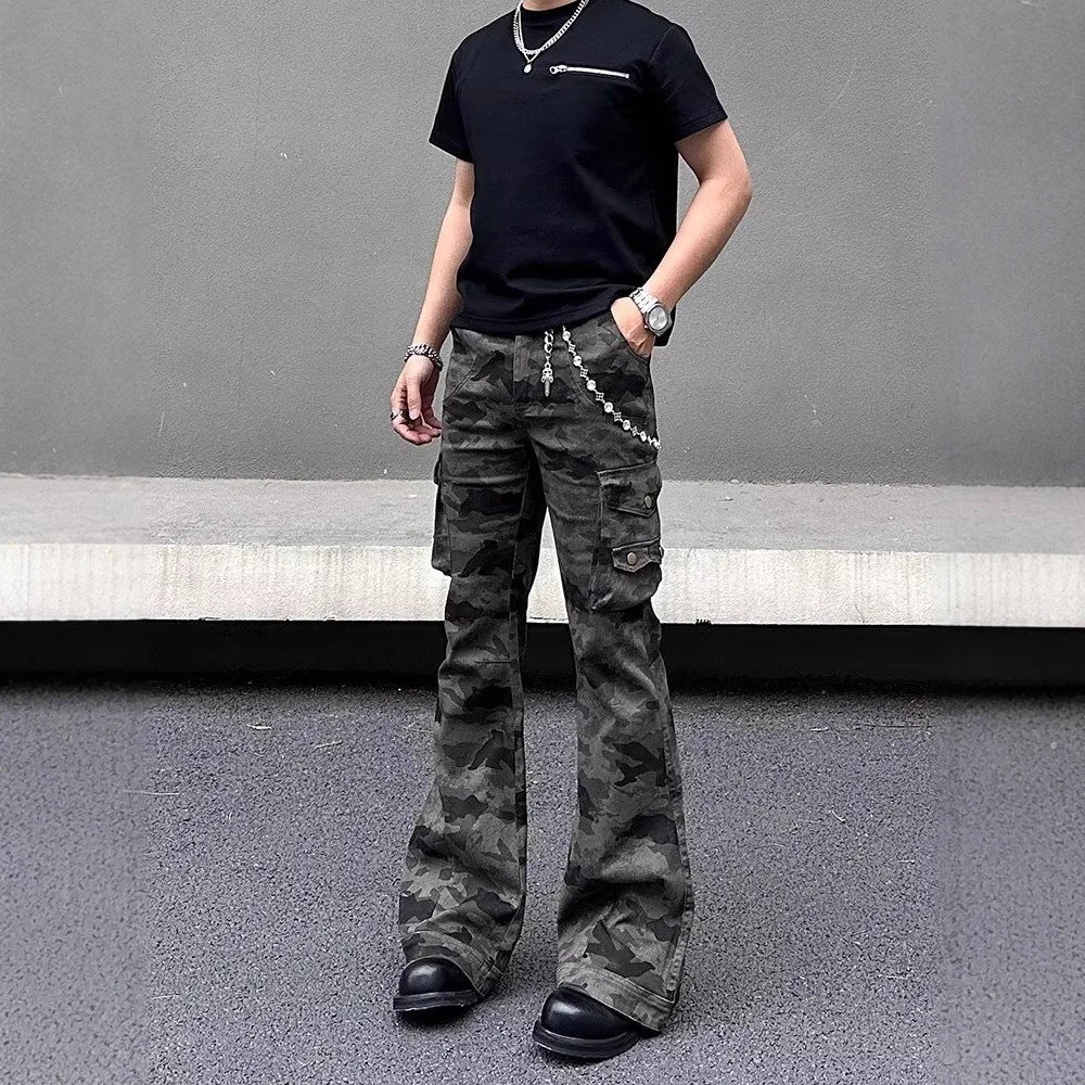 Jean Camouflage High Street — Coupe Droite Multi-Poches, 100% Coton | Unisexe