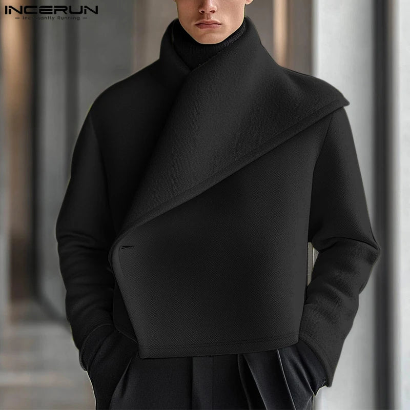 Veste Déconstruite Manches Longues — Couleur Unie, Style Décontracté Élégant | INCERUN 2025