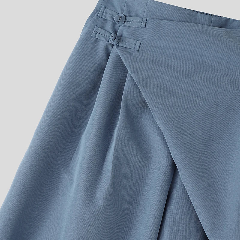Pantalon Large Couleur Unie — Coupe Irrégulière, Streetwear Décontracté | INCERUN 2026