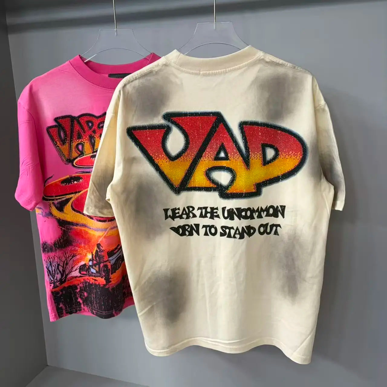 T-shirt Coton Manches Courtes Unisexe — Lettres Strass Effet Diamant Brillant Streetwear Harajuku Hip Hop Coupe Ample | HANGJIA