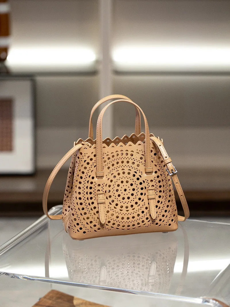 Sac Fourre-Tout Femme Style Niche Rétro – Cuir Véritable Grande Capacité