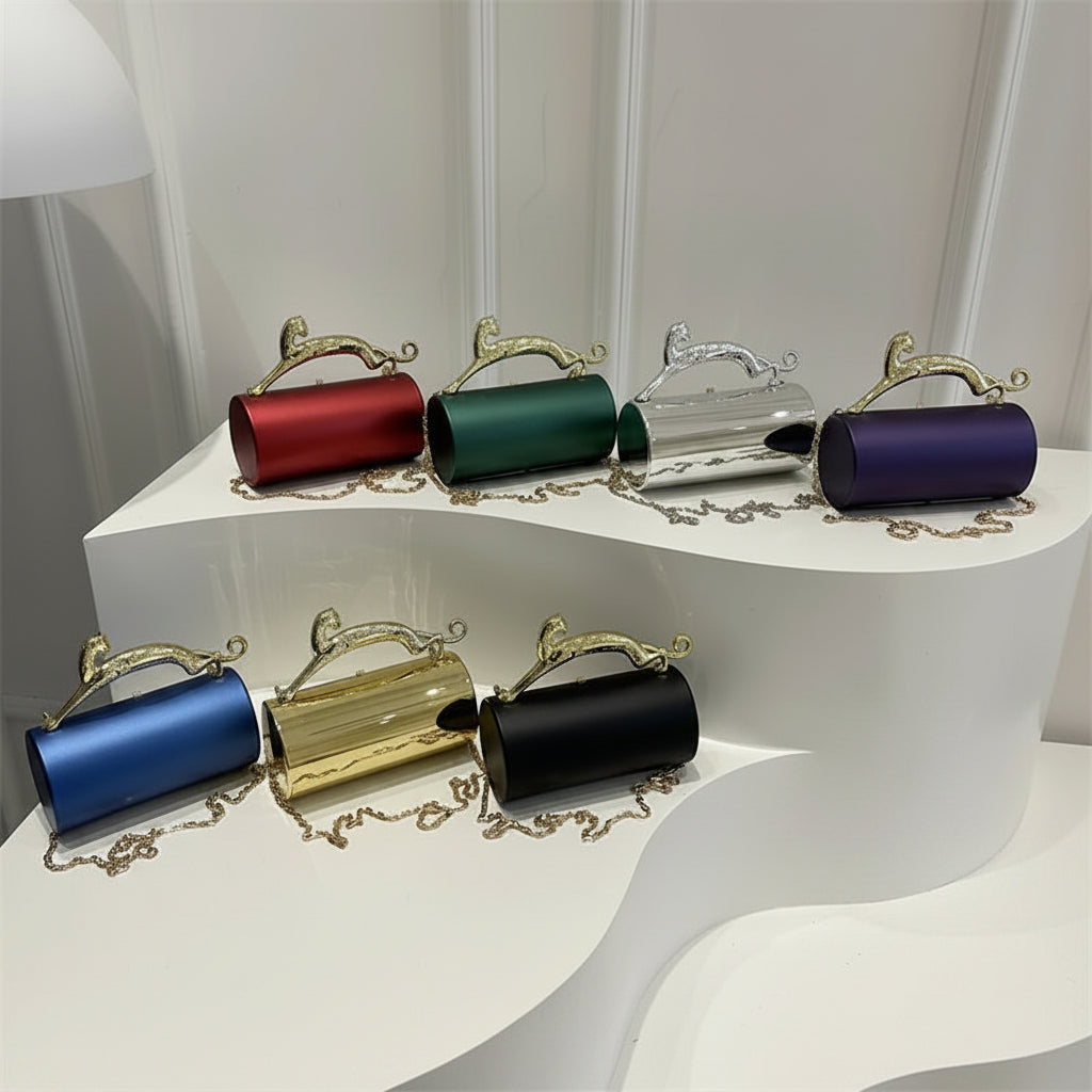Mini Pochette Léopard Acrylique — Sac de Soirée Bandoulière Luxe