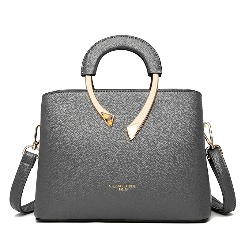 Sac Bandoulière Motif Litchi PU Souple — Fourre-Tout Mode Quotidien 2026
